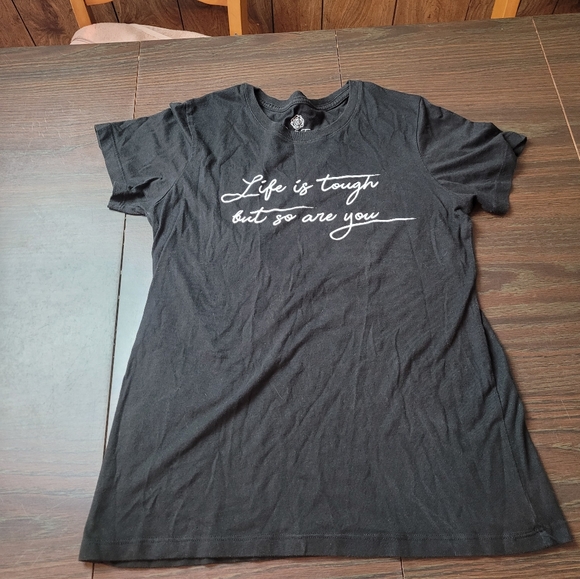 Positive tees Life is tough black t-shirt_ - Picture 2 of 7